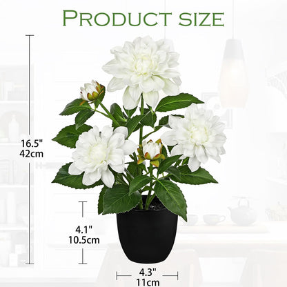 Artificial Flowers 18.5" Tall with Silk Wisteria Pink Flower Arrangement and Realistic Wood Fake Bonsai Tree Plants Faux Plants for Spring Home Bedroom Office Bathroom Coffee Table Centerpiece Decor