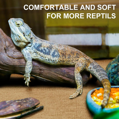 Haull 4 Pcs Reptile Carpet Terrarium Floor Mat Liner, 47 x 24 Inch, Coffee