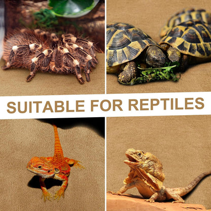 Haull 4 Pcs Reptile Carpet Terrarium Floor Mat Liner, 47 x 24 Inch, Coffee