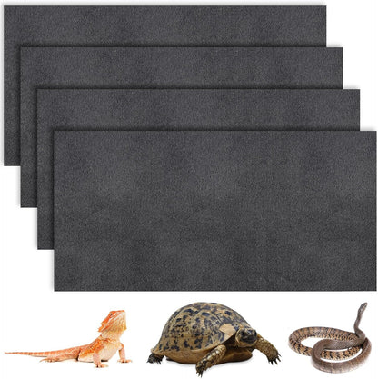 Haull 4 Pcs Reptile Carpet Terrarium Floor Mat Liner, 47 x 24 Inch, Coffee