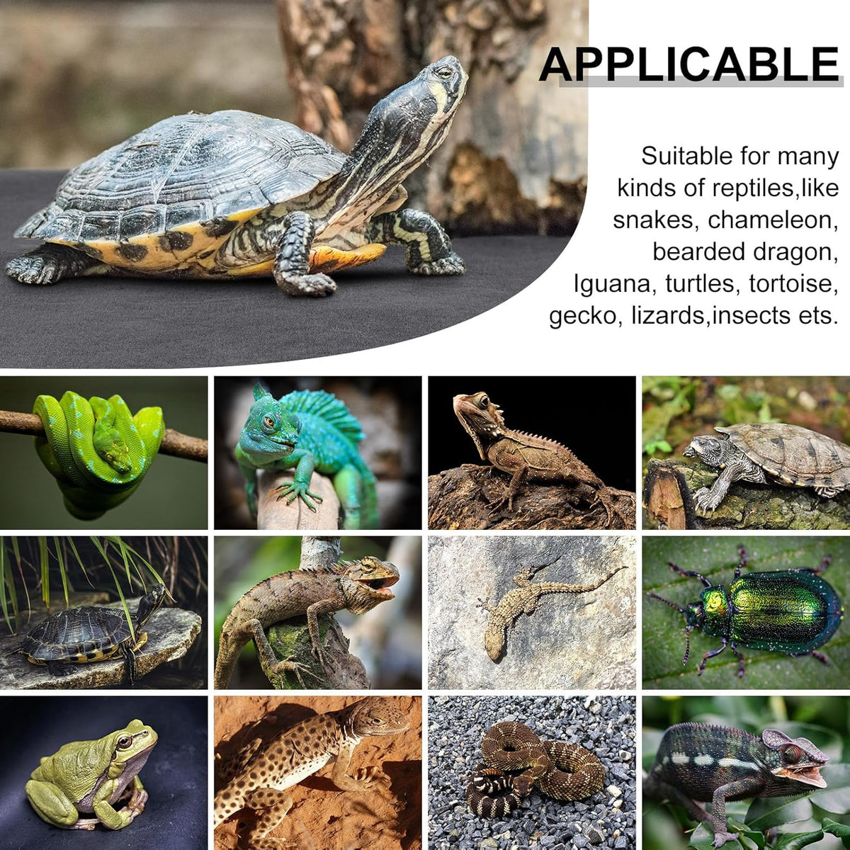 Haull 4 Pcs Reptile Carpet Terrarium Floor Mat Liner, 47 x 24 Inch, Coffee