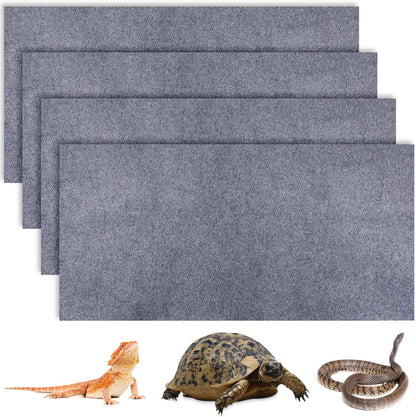 Haull 4 Pcs Reptile Carpet Terrarium Floor Mat Liner, 47 x 24 Inch, Coffee