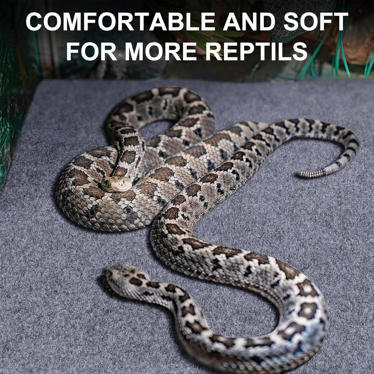 Haull 4 Pcs Reptile Carpet Terrarium Floor Mat Liner, 47 x 24 Inch, Coffee