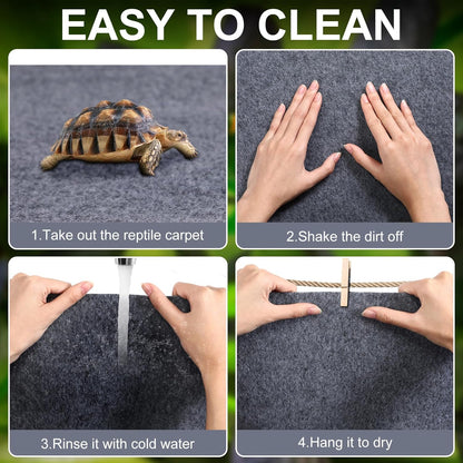 Haull 4 Pcs Reptile Carpet Terrarium Floor Mat Liner, 47 x 24 Inch, Coffee