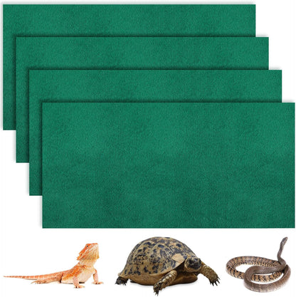 Haull 4 Pcs Reptile Carpet Terrarium Floor Mat Liner, 47 x 24 Inch, Coffee