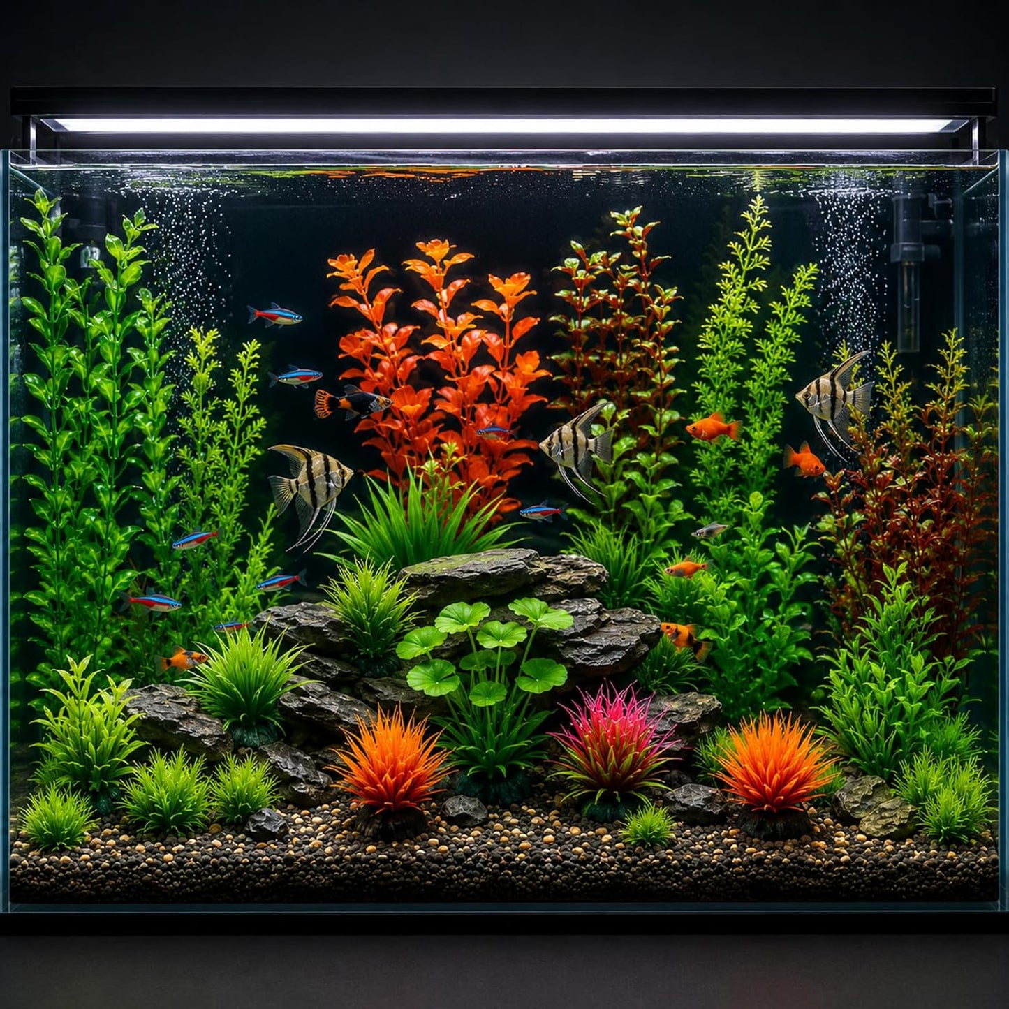 16-Piece Artificial Aquarium Plants Set – Vibrant, Realistic Fish Tank Decorations for Aquariums, Reptile Terrariums, and Aquatic Landscapes