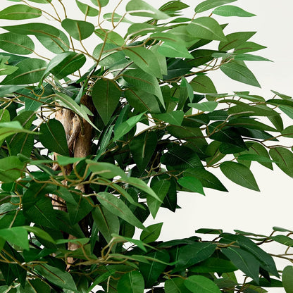 Ficus Tree Artificial 6 Feet, Tall Faux Tree in Pot, Fake Floor Plant with Realistic Tree Branch & Silk Leaves for Home Office Indoor Decor