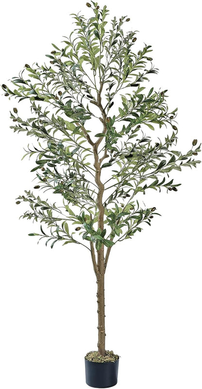 Ficus Tree Artificial 6 Feet, Tall Faux Tree in Pot, Fake Floor Plant with Realistic Tree Branch & Silk Leaves for Home Office Indoor Decor