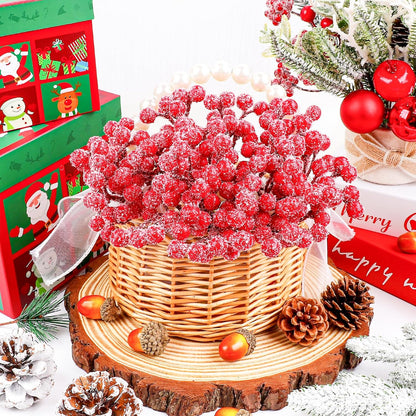 20 Pack 7 Inch Fall Artificial Orange Berry Stems Orange Berries Picks Holly Berry Branches Decorations for Tree Ornaments Fall Bouquets Wreath DIY Crafts Thanksgiving Harvest Autumn Home Decor