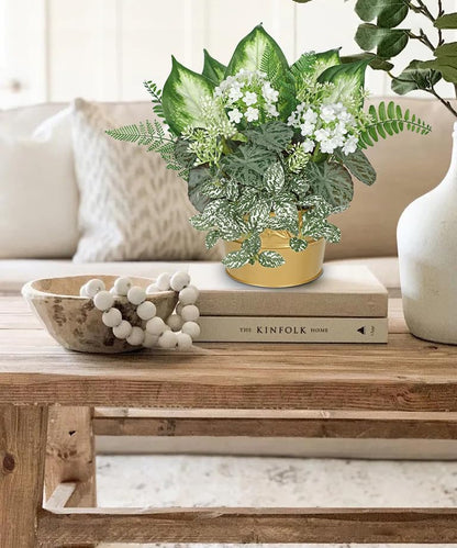 Fake Plants 11.8" Artificial Potted Plant Assorted Faux Plants in Pot Silk Plants Artificial Plants Indoor for Home Living Room Bedroom Bathroom Office Desk Table Centerpieces Shelf Greenery Decor