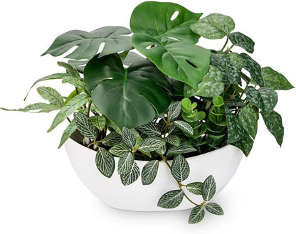 Fake Plants 11.8" Artificial Potted Plant Assorted Faux Plants in Pot Silk Plants Artificial Plants Indoor for Home Living Room Bedroom Bathroom Office Desk Table Centerpieces Shelf Greenery Decor