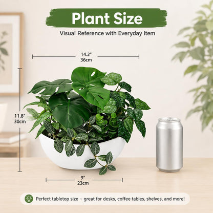Fake Plants 11.8" Artificial Potted Plant Assorted Faux Plants in Pot Silk Plants Artificial Plants Indoor for Home Living Room Bedroom Bathroom Office Desk Table Centerpieces Shelf Greenery Decor