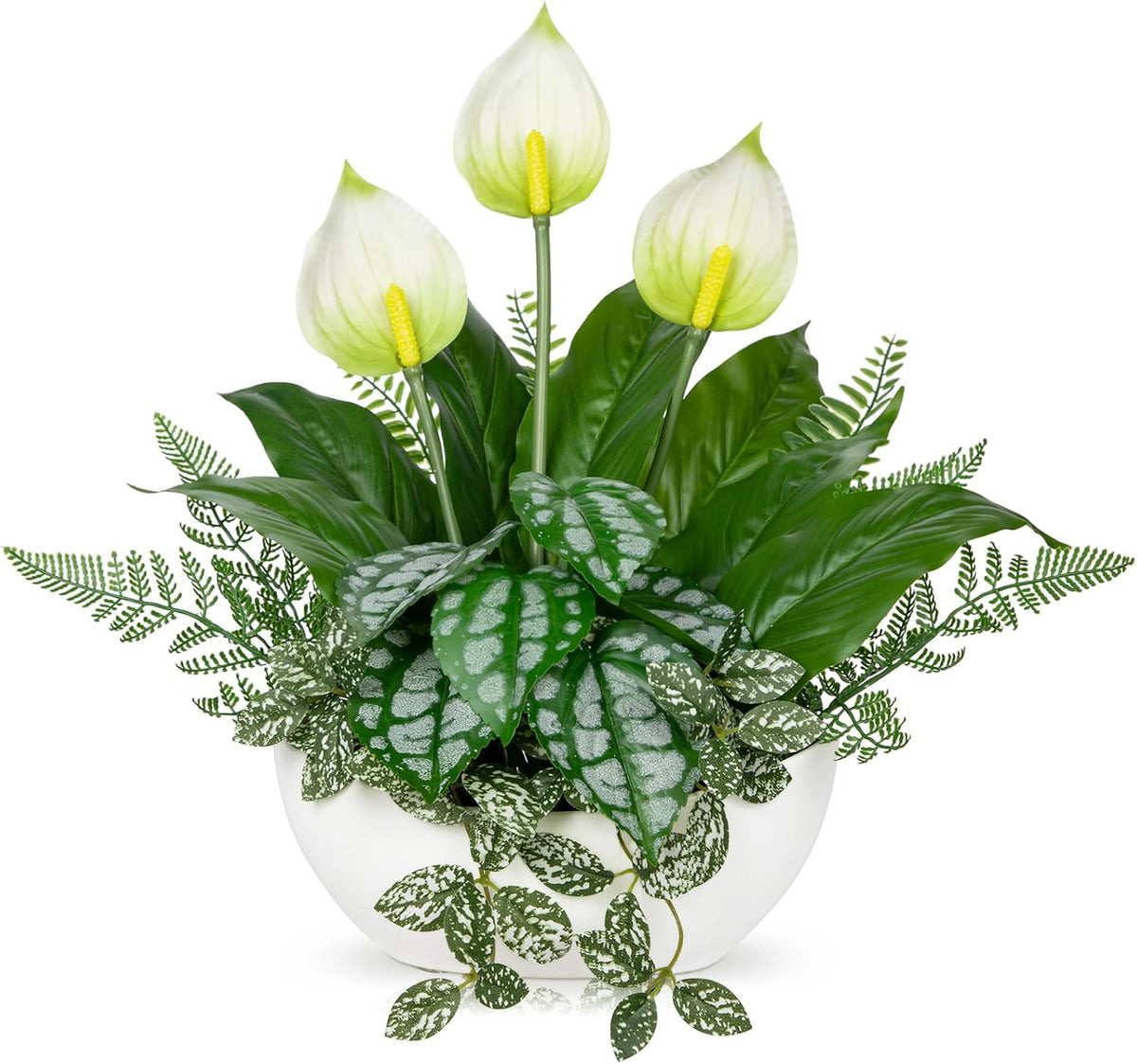 Fake Plants 11.8" Artificial Potted Plant Assorted Faux Plants in Pot Silk Plants Artificial Plants Indoor for Home Living Room Bedroom Bathroom Office Desk Table Centerpieces Shelf Greenery Decor