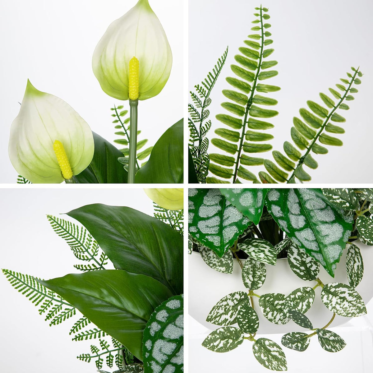 Fake Plants 11.8" Artificial Potted Plant Assorted Faux Plants in Pot Silk Plants Artificial Plants Indoor for Home Living Room Bedroom Bathroom Office Desk Table Centerpieces Shelf Greenery Decor