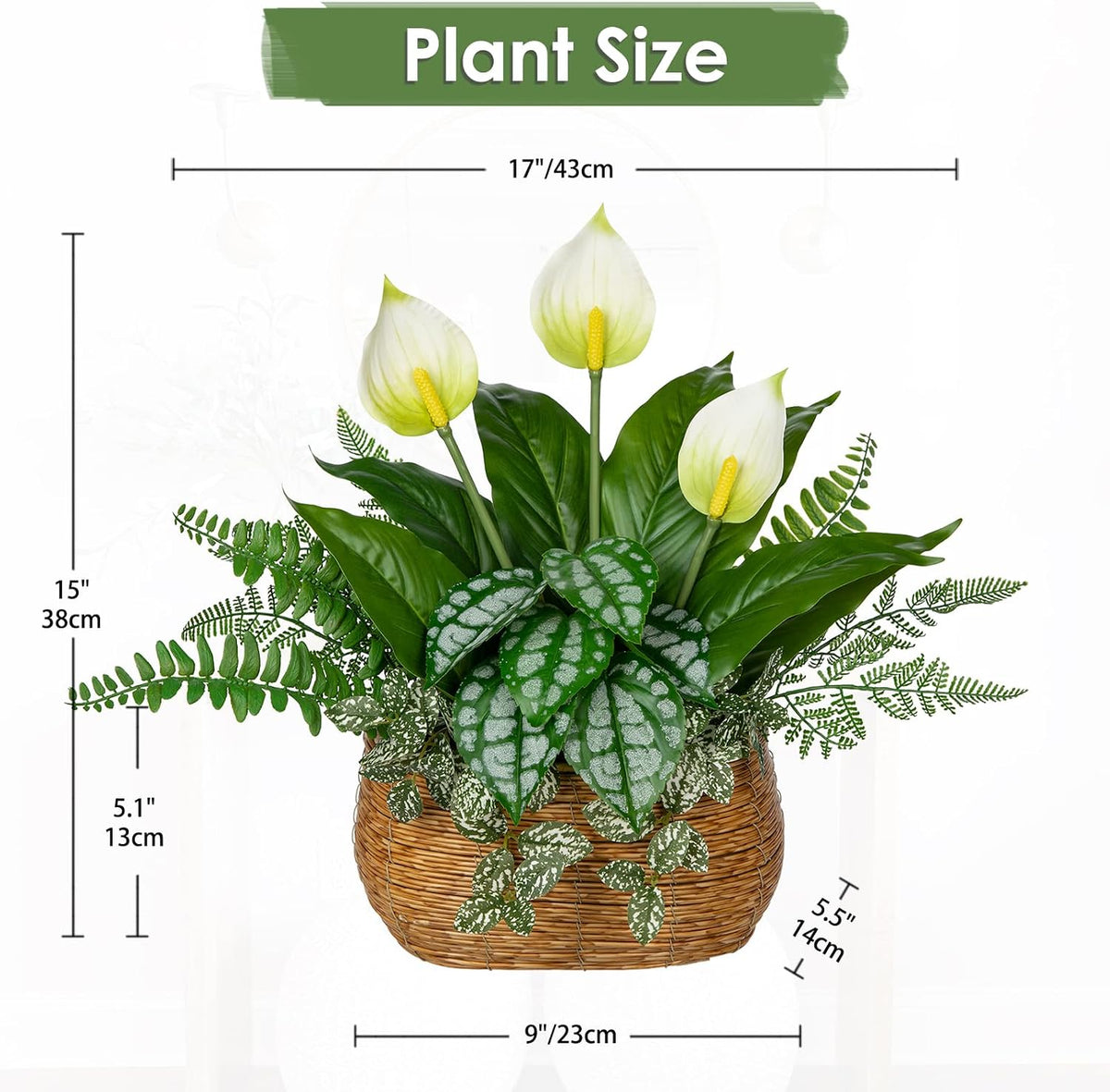Fake Plants 11.8" Artificial Potted Plant Assorted Faux Plants in Pot Silk Plants Artificial Plants Indoor for Home Living Room Bedroom Bathroom Office Desk Table Centerpieces Shelf Greenery Decor