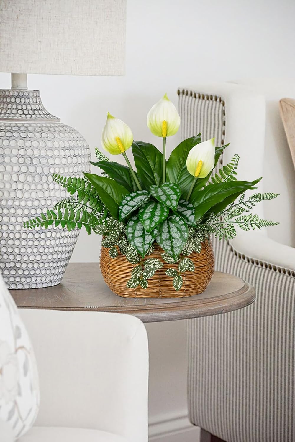 Fake Plants 11.8" Artificial Potted Plant Assorted Faux Plants in Pot Silk Plants Artificial Plants Indoor for Home Living Room Bedroom Bathroom Office Desk Table Centerpieces Shelf Greenery Decor