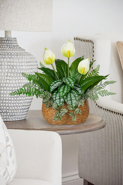 Fake Plants 11.8" Artificial Potted Plant Assorted Faux Plants in Pot Silk Plants Artificial Plants Indoor for Home Living Room Bedroom Bathroom Office Desk Table Centerpieces Shelf Greenery Decor