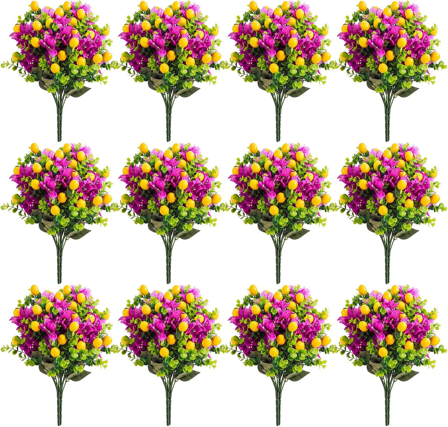 12 Pack Lemon for Decoration Fake Lemon Branches Artificial Vivid Yellow Faux Lemons Tables Centerpiece for Kitchen Stem Fruits for Home Spring Summer Decor
