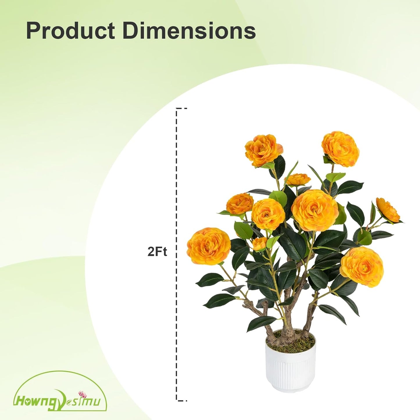 2 Pack Artificial Camellia Tree with White Pot, 38" Faux Potted Plants for Indoor Outdoor Decor, Tall Silk Greenery Plant for Home Offce Living Room Balcony, Pink