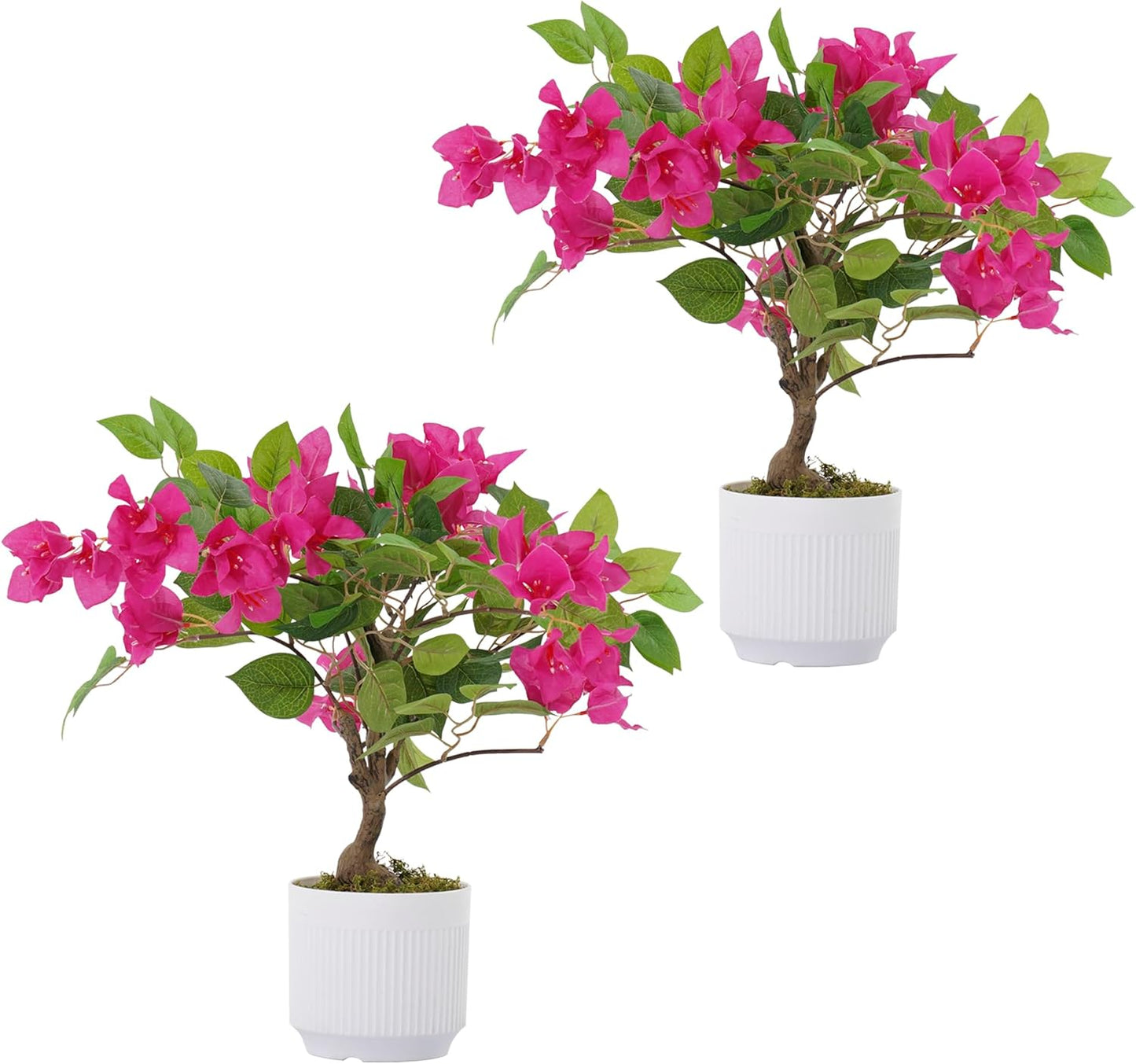 2 Pack Artificial Camellia Tree with White Pot, 38" Faux Potted Plants for Indoor Outdoor Decor, Tall Silk Greenery Plant for Home Offce Living Room Balcony, Pink