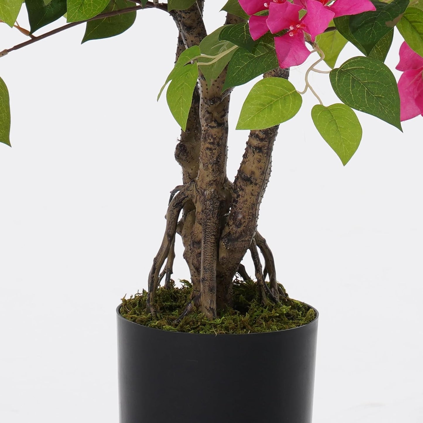 2 Pack Artificial Camellia Tree with White Pot, 38" Faux Potted Plants for Indoor Outdoor Decor, Tall Silk Greenery Plant for Home Offce Living Room Balcony, Pink
