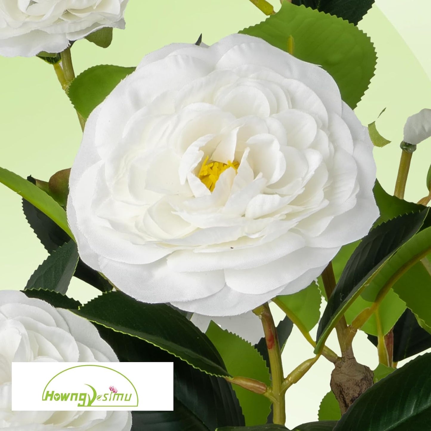 2 Pack Artificial Camellia Tree with White Pot, 38" Faux Potted Plants for Indoor Outdoor Decor, Tall Silk Greenery Plant for Home Offce Living Room Balcony, Pink