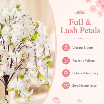 2 Pack Artificial Camellia Tree with White Pot, 38" Faux Potted Plants for Indoor Outdoor Decor, Tall Silk Greenery Plant for Home Offce Living Room Balcony, Pink