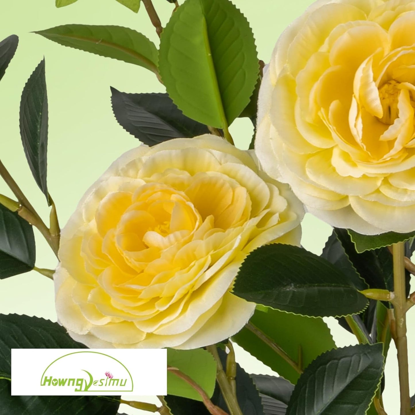 2 Pack Artificial Camellia Tree with White Pot, 38" Faux Potted Plants for Indoor Outdoor Decor, Tall Silk Greenery Plant for Home Offce Living Room Balcony, Pink