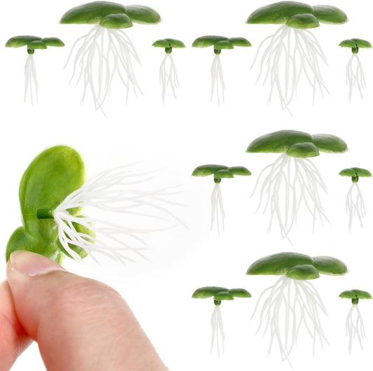36 Pcs Simulated Duckweed Plant Decor, Green Plastic 1.77x1.57 Inch, Floating Water Aquarium Artificial Grass Fish Tank