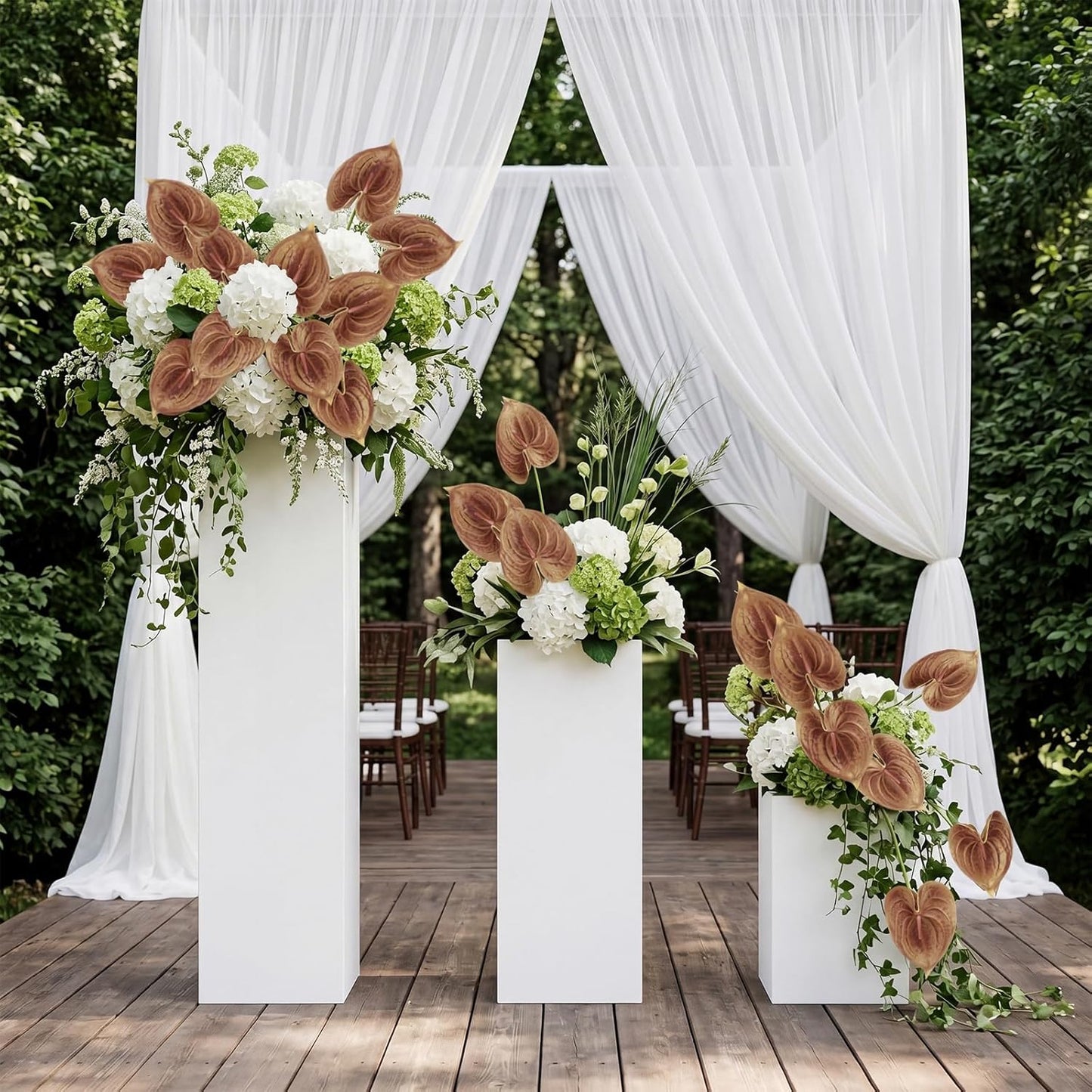 8PCS Burgundy Faux Anthurium Flowers 24.8’’ Real Touch Flowers Long Stem Artificial Anthurium for Vase Table Centerpiece Home Wedding Party Garden Spring Decoration(Burgundy)
