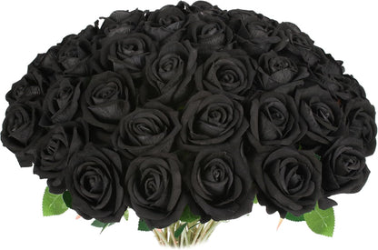 Artificial Red Roses Bulk Realistic Silk Fake Flowers with Long Stems