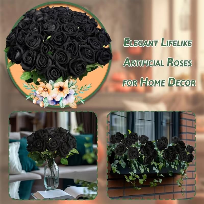 Artificial Red Roses Bulk Realistic Silk Fake Flowers with Long Stems