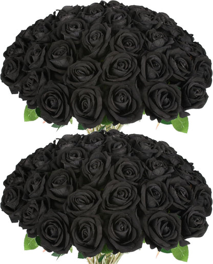 Artificial Red Roses Bulk Realistic Silk Fake Flowers with Long Stems