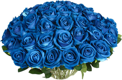 Artificial Red Roses Bulk Realistic Silk Fake Flowers with Long Stems