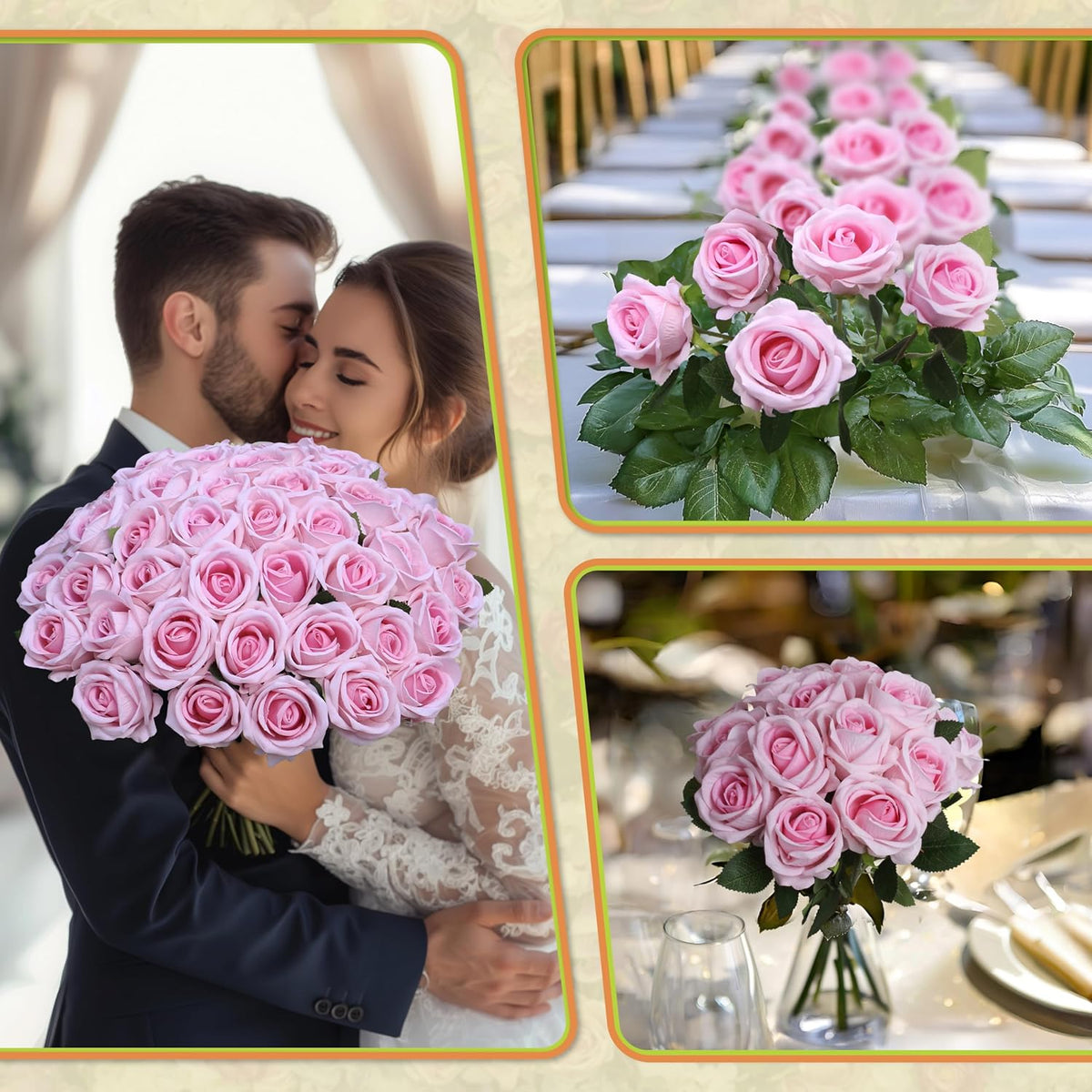 Artificial Red Roses Bulk Realistic Silk Fake Flowers with Long Stems