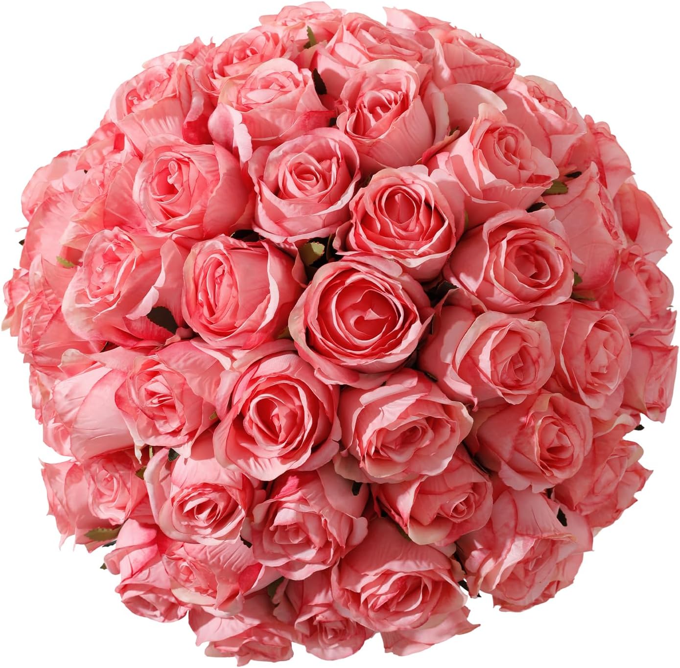 12Pcs Realistic Fake Dark Pink Roses Faux Flowers with Long Stems, Artificial Silk Rose Flowers for Valentines Day Home Wedding Decor Bridal Bouquet