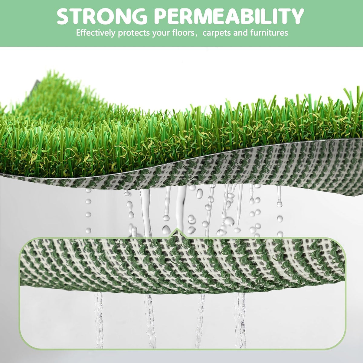 Dog Grass Pad with Tray, 25" x 20" Dog Grass Potty Tray, Indoor Dog Potty