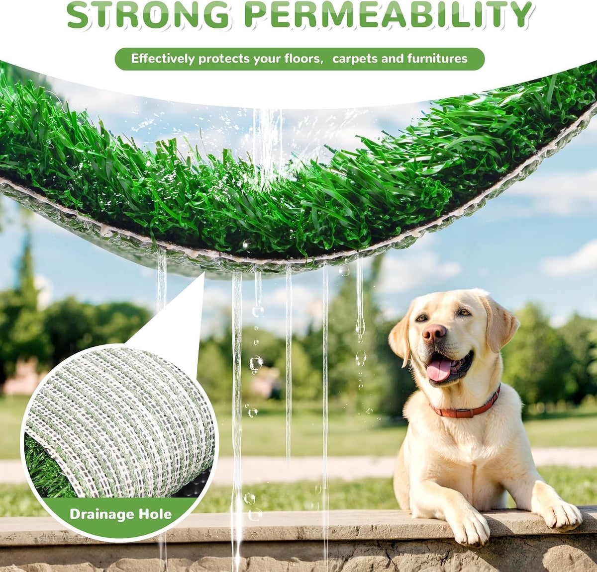 Dog Grass Pad with Tray, 25" x 20" Dog Grass Potty Tray, Indoor Dog Potty