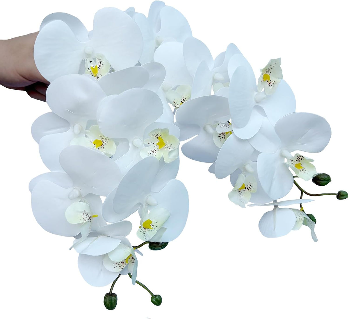 32" Artificial Phalaenopsis Flowers 6 Pcs Artificial Orchid Flowers Stem Plants for Home Décor (6Pcs)