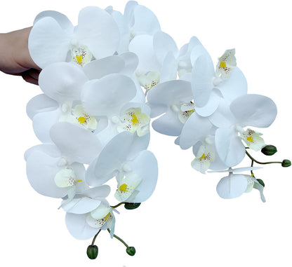 32" Artificial Phalaenopsis Flowers 6 Pcs Artificial Orchid Flowers Stem Plants for Home Décor (6Pcs)