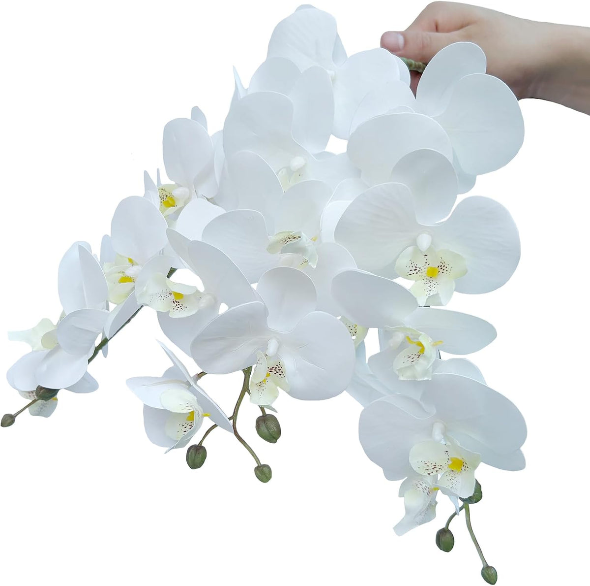 32" Artificial Phalaenopsis Flowers 6 Pcs Artificial Orchid Flowers Stem Plants for Home Décor (6Pcs)