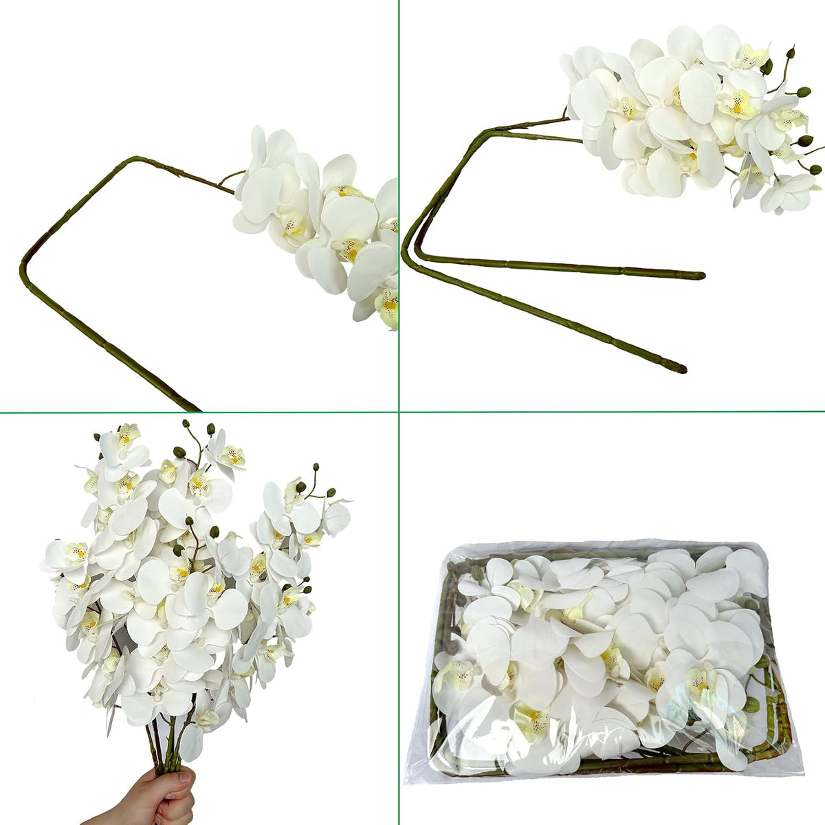 32" Artificial Phalaenopsis Flowers 6 Pcs Artificial Orchid Flowers Stem Plants for Home Décor (6Pcs)