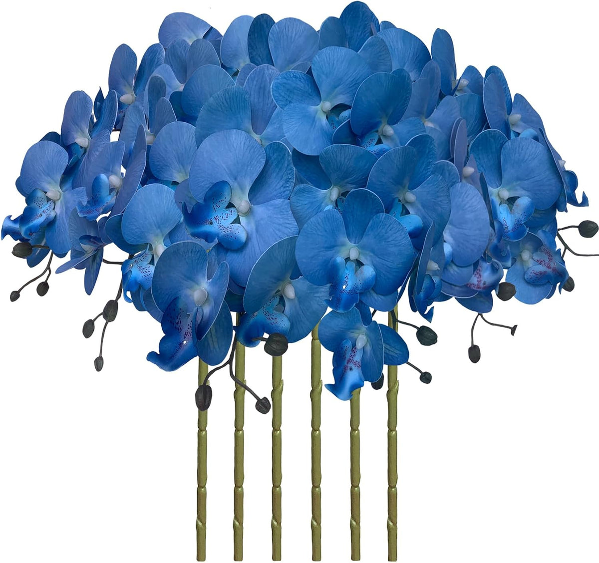 32" Artificial Phalaenopsis Flowers 6 Pcs Artificial Orchid Flowers Stem Plants for Home Décor (6Pcs)