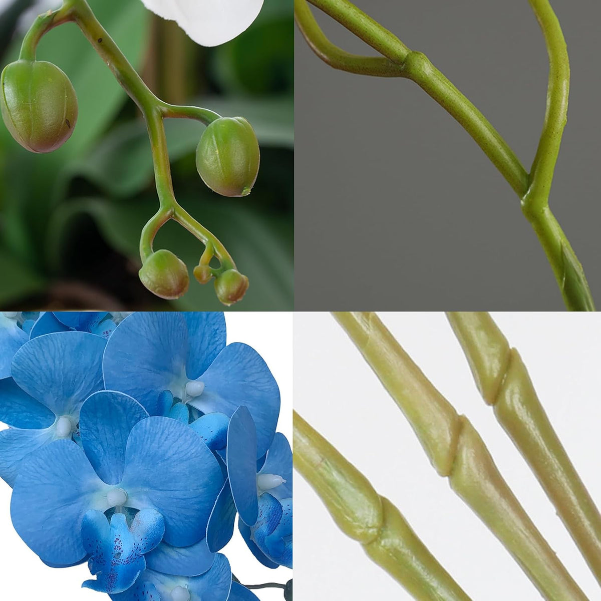 32" Artificial Phalaenopsis Flowers 6 Pcs Artificial Orchid Flowers Stem Plants for Home Décor (6Pcs)