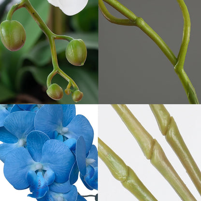 32" Artificial Phalaenopsis Flowers 6 Pcs Artificial Orchid Flowers Stem Plants for Home Décor (6Pcs)