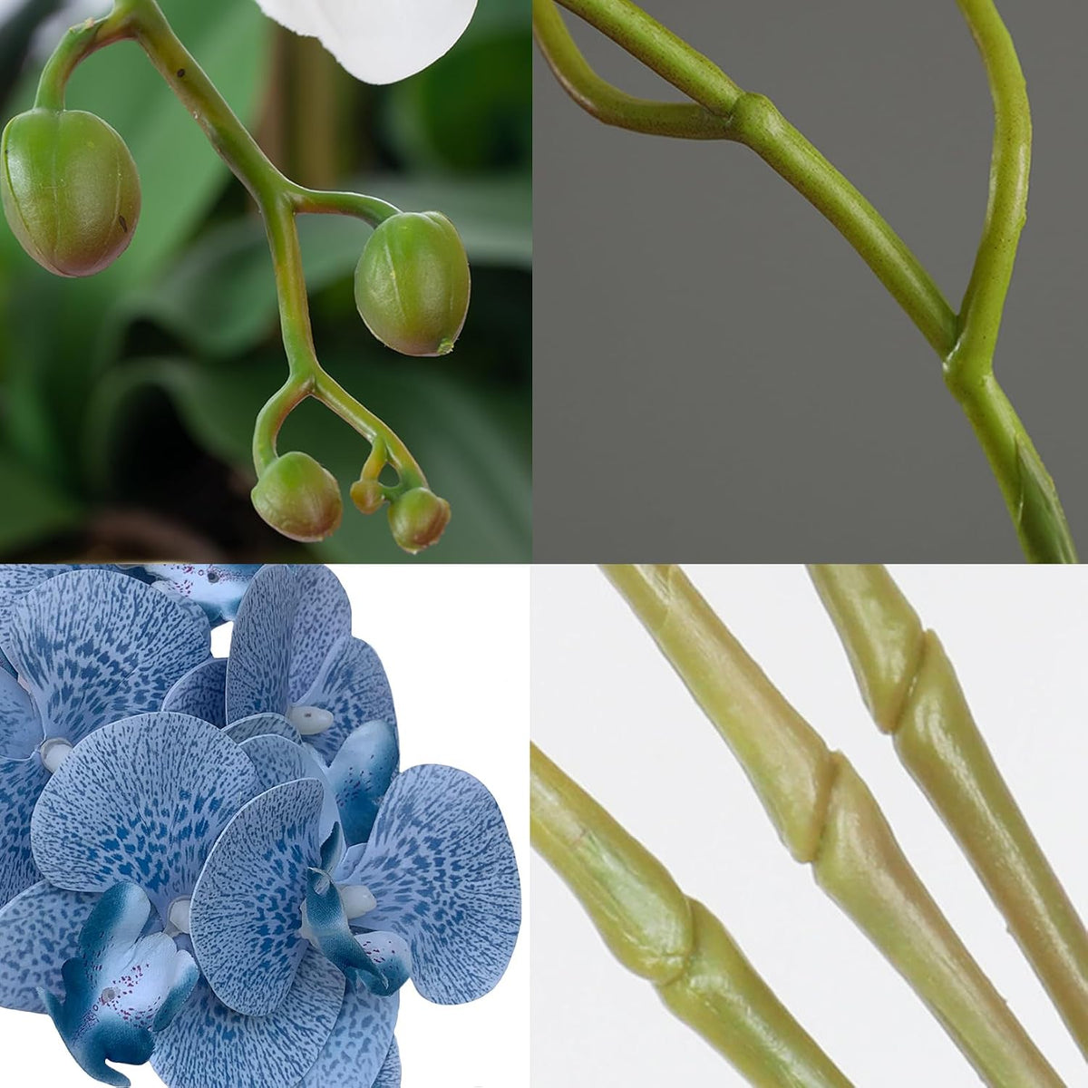 32" Artificial Phalaenopsis Flowers 6 Pcs Artificial Orchid Flowers Stem Plants for Home Décor (6Pcs)