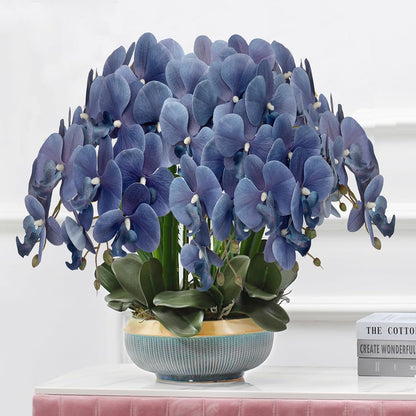 32" Artificial Phalaenopsis Flowers 6 Pcs Artificial Orchid Flowers Stem Plants for Home Décor (6Pcs)