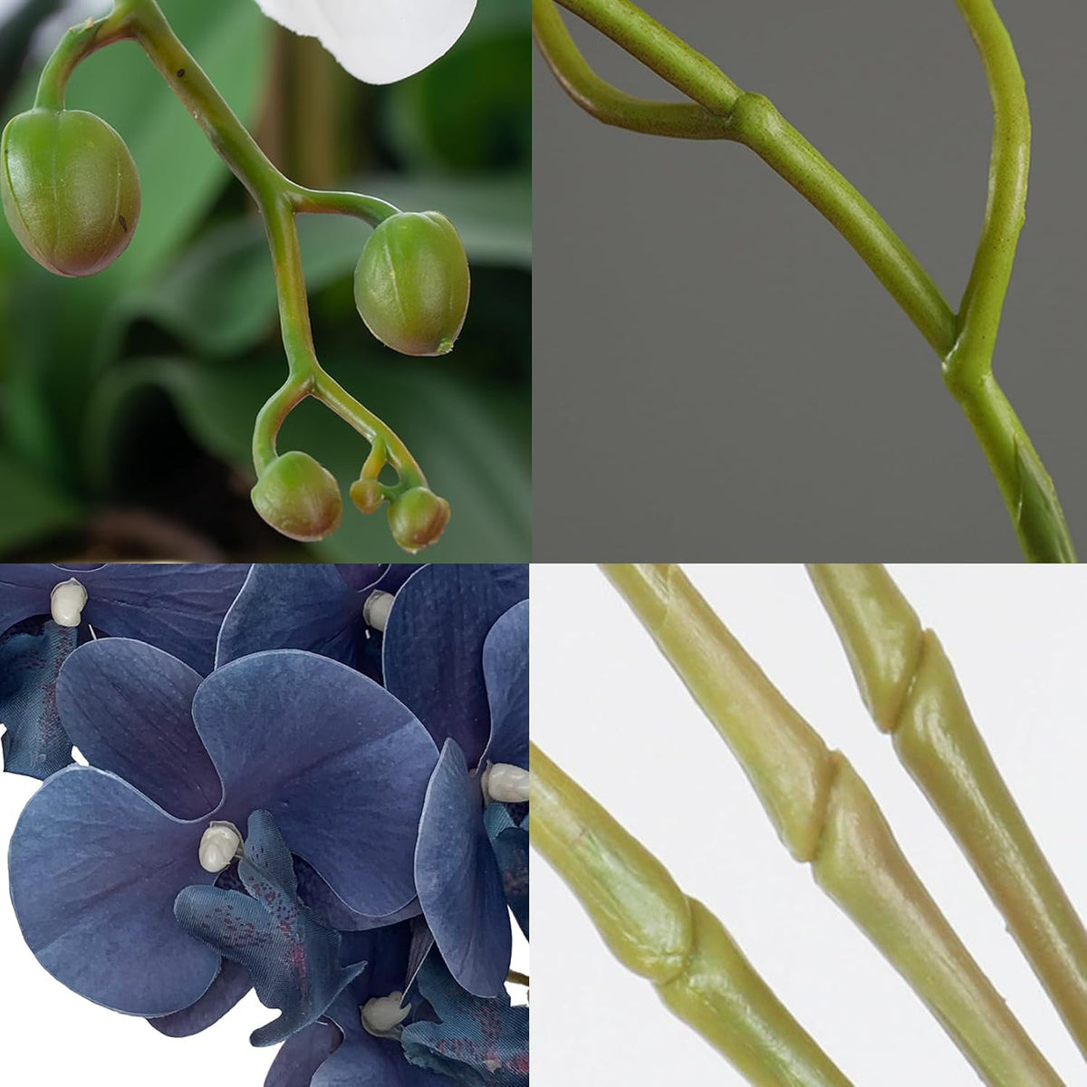 32" Artificial Phalaenopsis Flowers 6 Pcs Artificial Orchid Flowers Stem Plants for Home Décor (6Pcs)