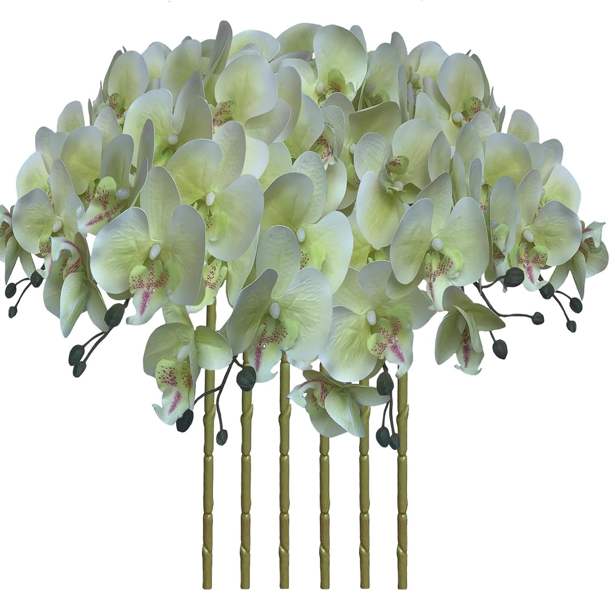 32" Artificial Phalaenopsis Flowers 6 Pcs Artificial Orchid Flowers Stem Plants for Home Décor (6Pcs)