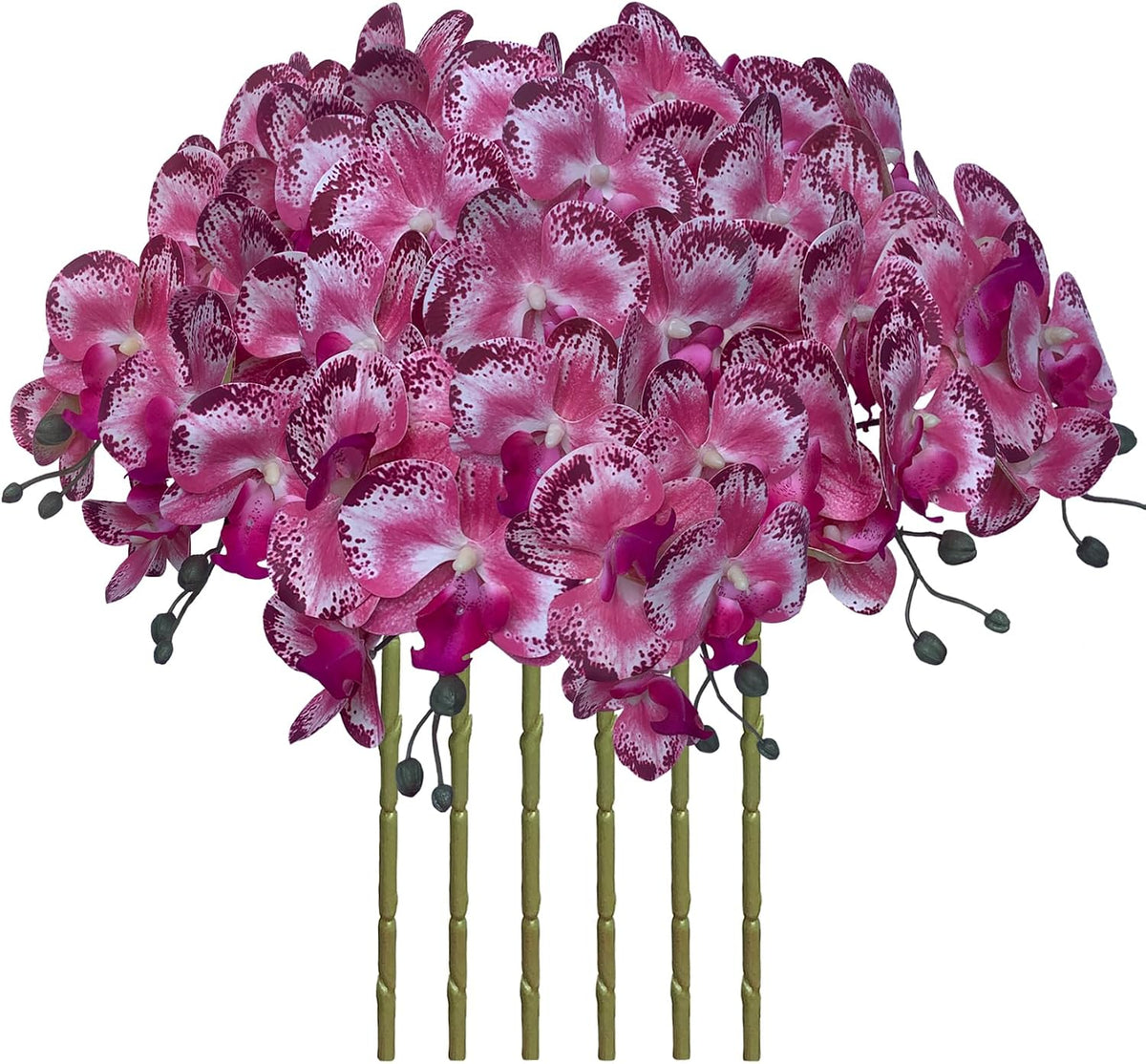 32" Artificial Phalaenopsis Flowers 6 Pcs Artificial Orchid Flowers Stem Plants for Home Décor (6Pcs)